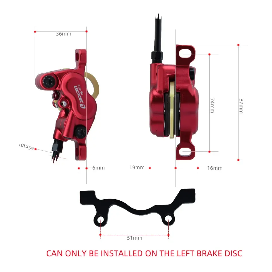 Zoom HB-876E 4-zuiger Schijf H - Zoom Hydraulic Brake 4 Piston E-Scooter recensie en prijs