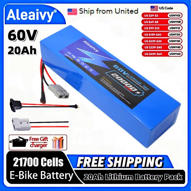 Aleaivy 60V 20Ah 30Ah 21700 Li - 60V 30Ah 21700 Battery Pack recensie en prijs