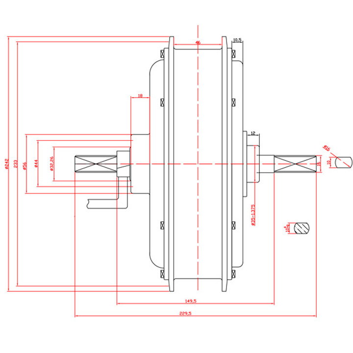 1.85x19 19 inch 60V 72V 3000W  - 60V 5000W Brushless Hub Motor recensie en prijs