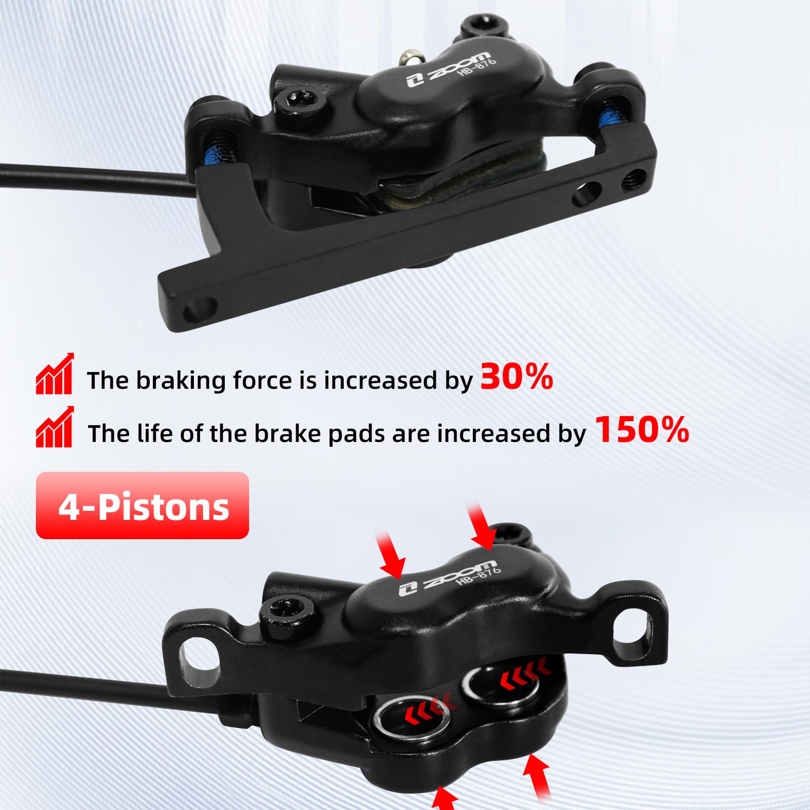 ZOOM HB876E hydraulische schij - Zoom Hydraulic Brake 4 Piston E-Scooter recensie en prijs